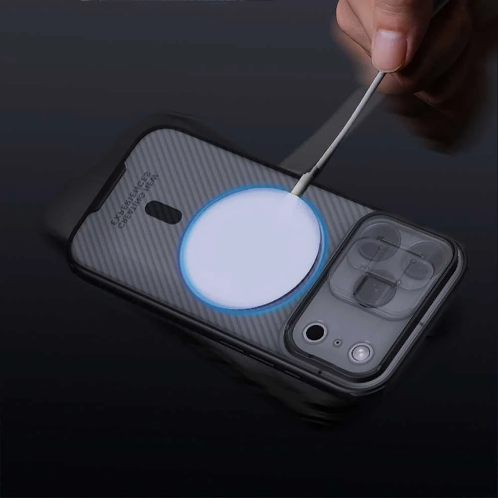 Nillkin CamShield PRO Magnetic Hard dėklas skirtas Apple iPhone 17 Pro skaidrus juodos spalvos