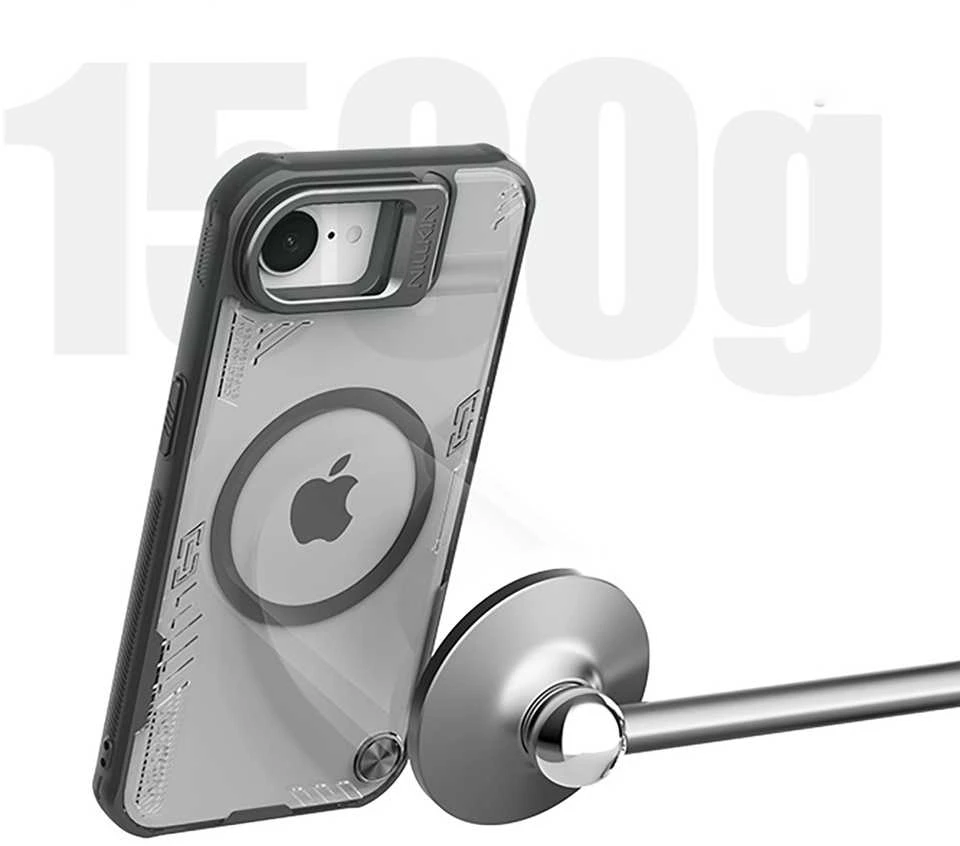Nillkin Iceblade Prop Magnetic dėklas su Stand skirtas Apple iPhone 16e – juodos spalvos