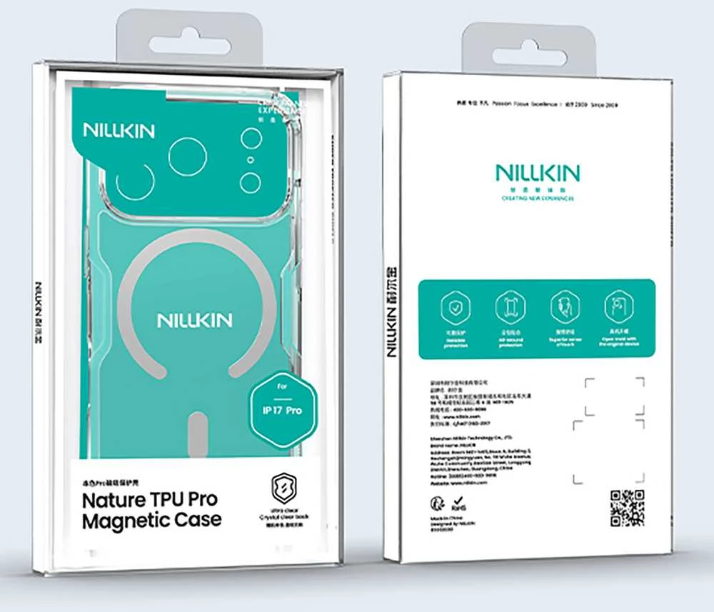 Nillkin Nature TPU PRO Magnetic dėklas skirtas Apple iPhone 17 Pro skaidrus