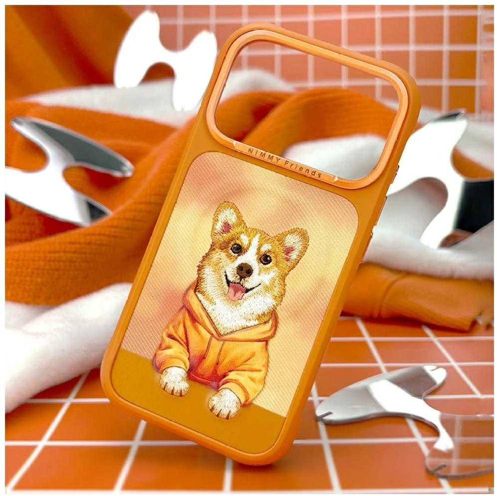 NIMMY dėklas GENTLE PETS SERIES DOG, suderinamas su MagSafe, skirtas IPHONE 17 Pro, oranžinis