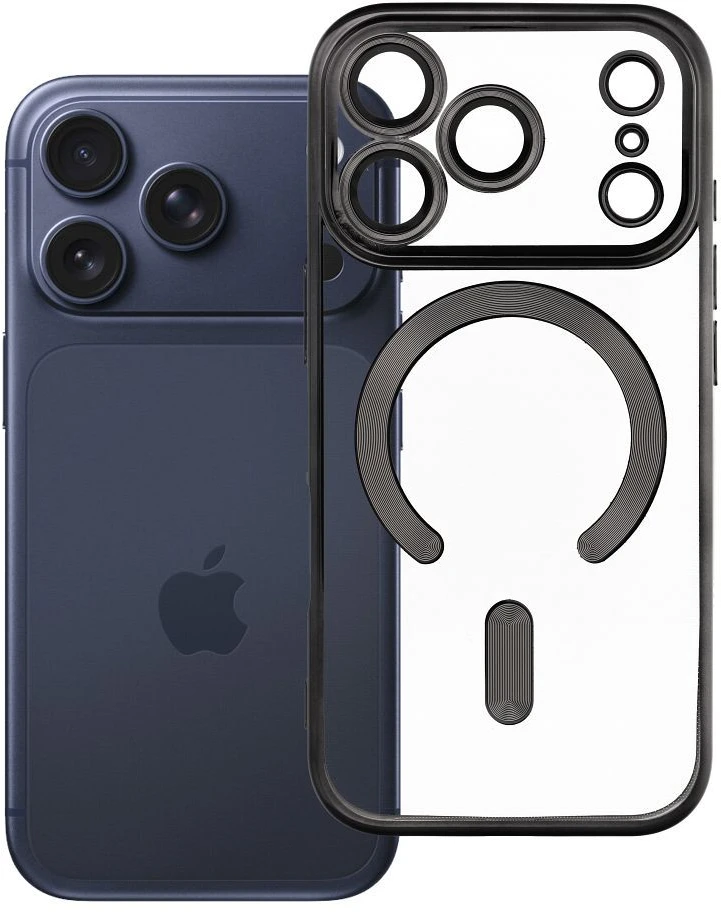 OEM dėklas, skirtas iPhone 17 Pro / 18 Pro, Electro Mag dėklas, suderinamas su MagSafe juodas