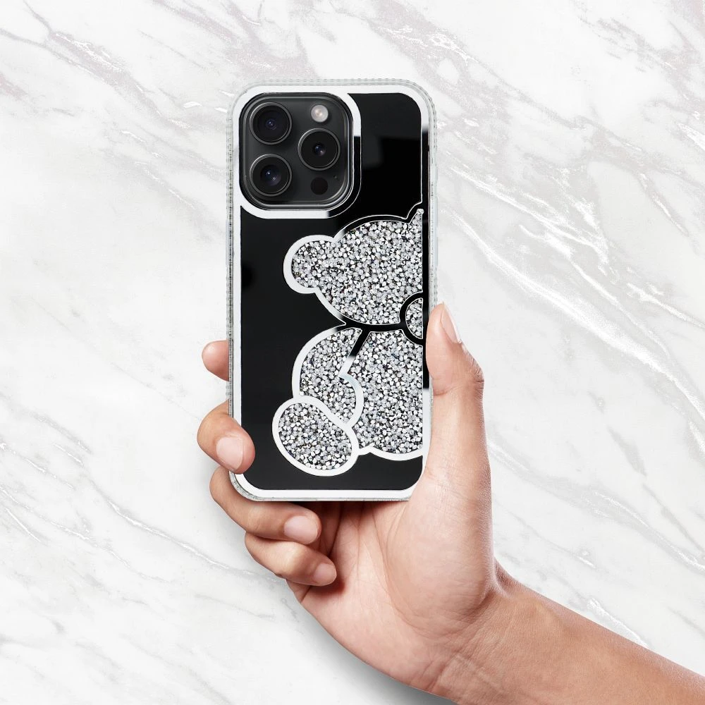 Dėklas Oem Case for iPhone 17 Pro / 18 Pro Teddy Bear sidabrinis