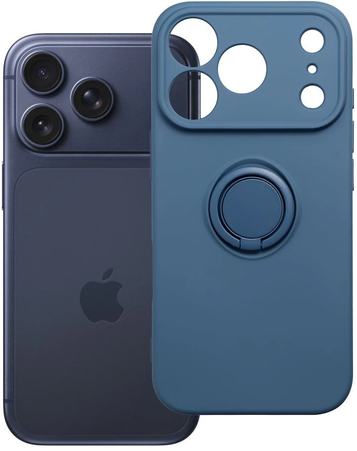 OEM dėklas, skirtas iPhone 17 Pro / 18 Pro, silikoninis žiedas, tamsus, mėlynas