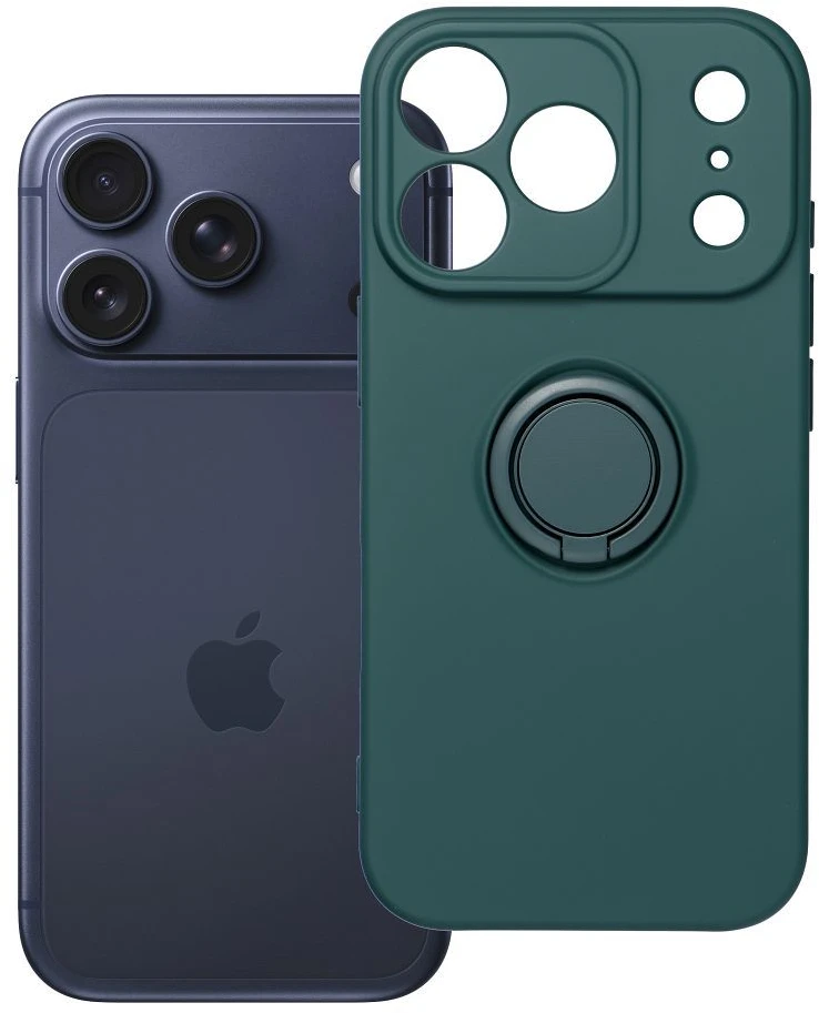 OEM dėklas iPhone 17 Pro / 18 Pro silikoniniam žiedui žalias