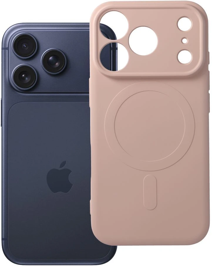 OEM dėklas, skirtas „iPhone 17 Pro / 18 Pro“ silikoniniam „MagSafe“ dėklui (fotoaparato apsaugai), rožinis