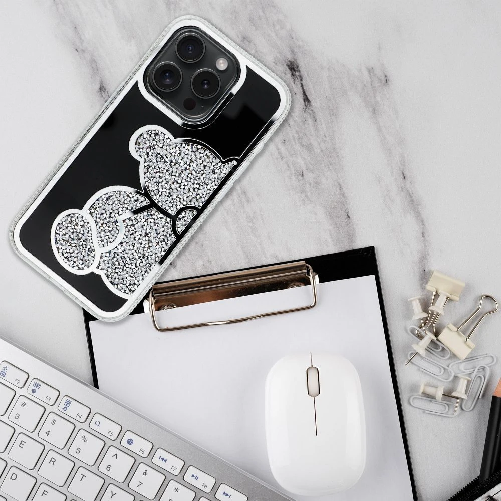 Dėklas Oem Case for iPhone 17 Pro / 18 Pro Teddy Bear sidabrinis