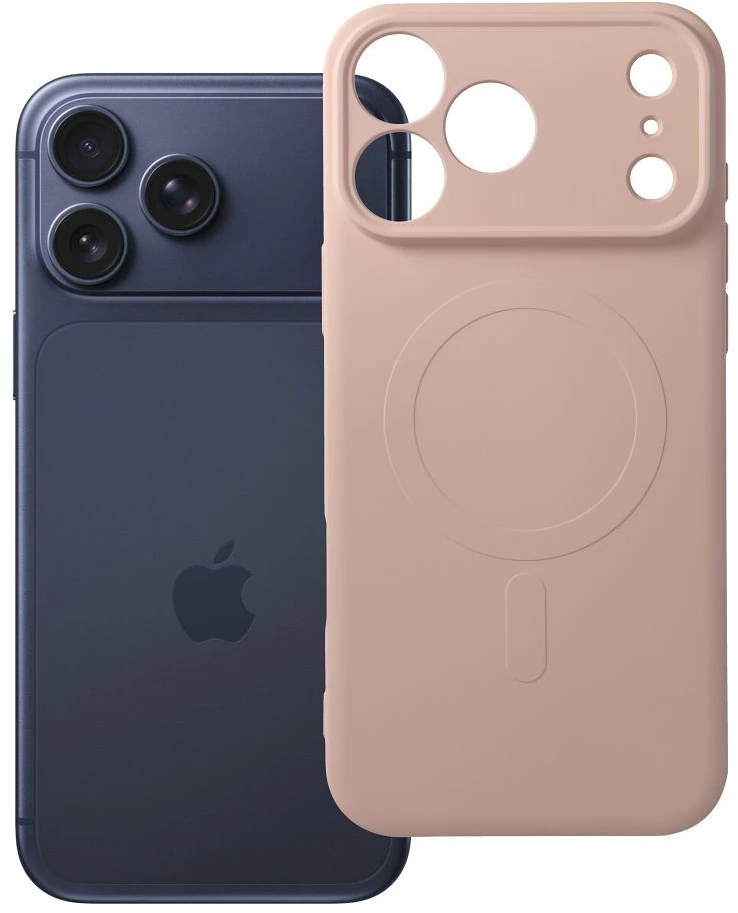 OEM dėklas, skirtas „iPhone 17 Pro Max / 18 Pro Max“ silikoniniam „MagSafe“ dėklui (fotoaparato apsaugai), rožinis