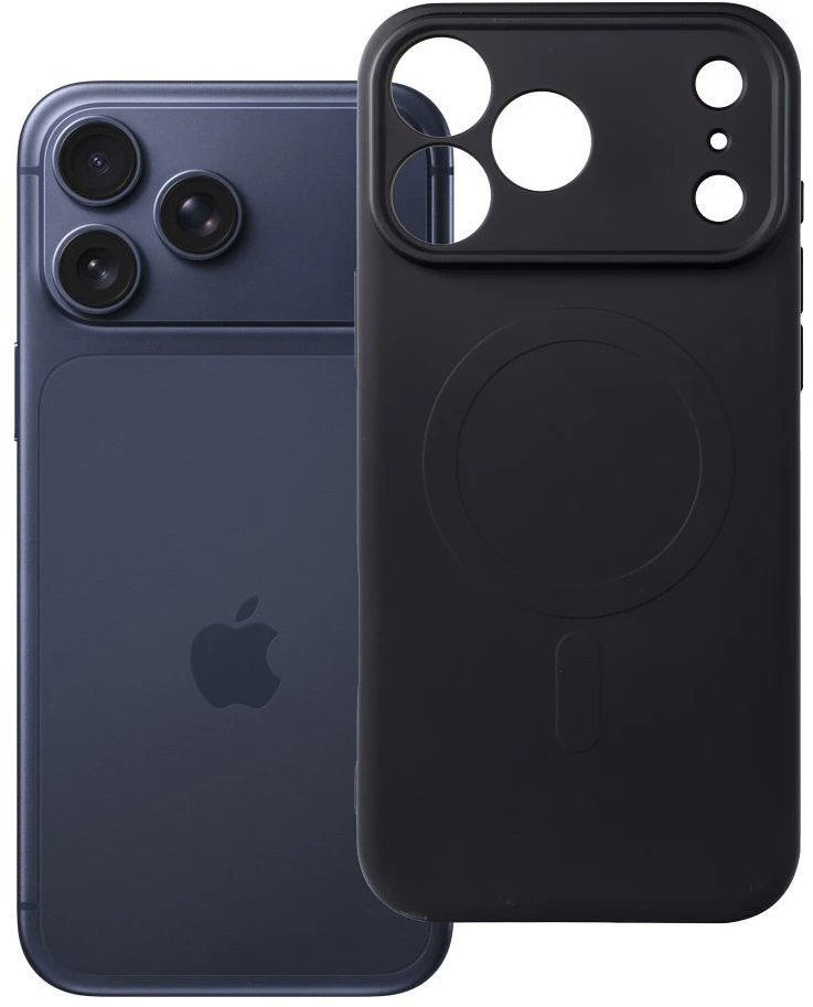 OEM dėklas, skirtas „iPhone 17 Pro Max / 18 Pro Max“ silikoniniam „MagSafe“ dėklui (kameros apsaugai), juodas