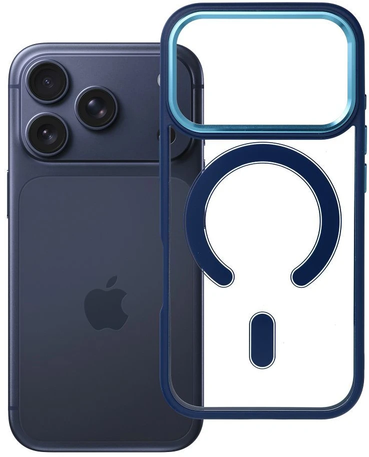 Dėklas Oem dangtelis, skirtas iPhone 18 Pro / 17 Pro Color Edge Mag Cover, suderinamas su MagSafe, titano-pilka