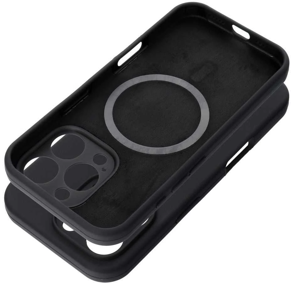 OEM silikoninis dėklas, skirtas iPhone 17 AIR, 2 mm (apsauga nuo kameros), suderinamas su „MagSafe“ (juodas)