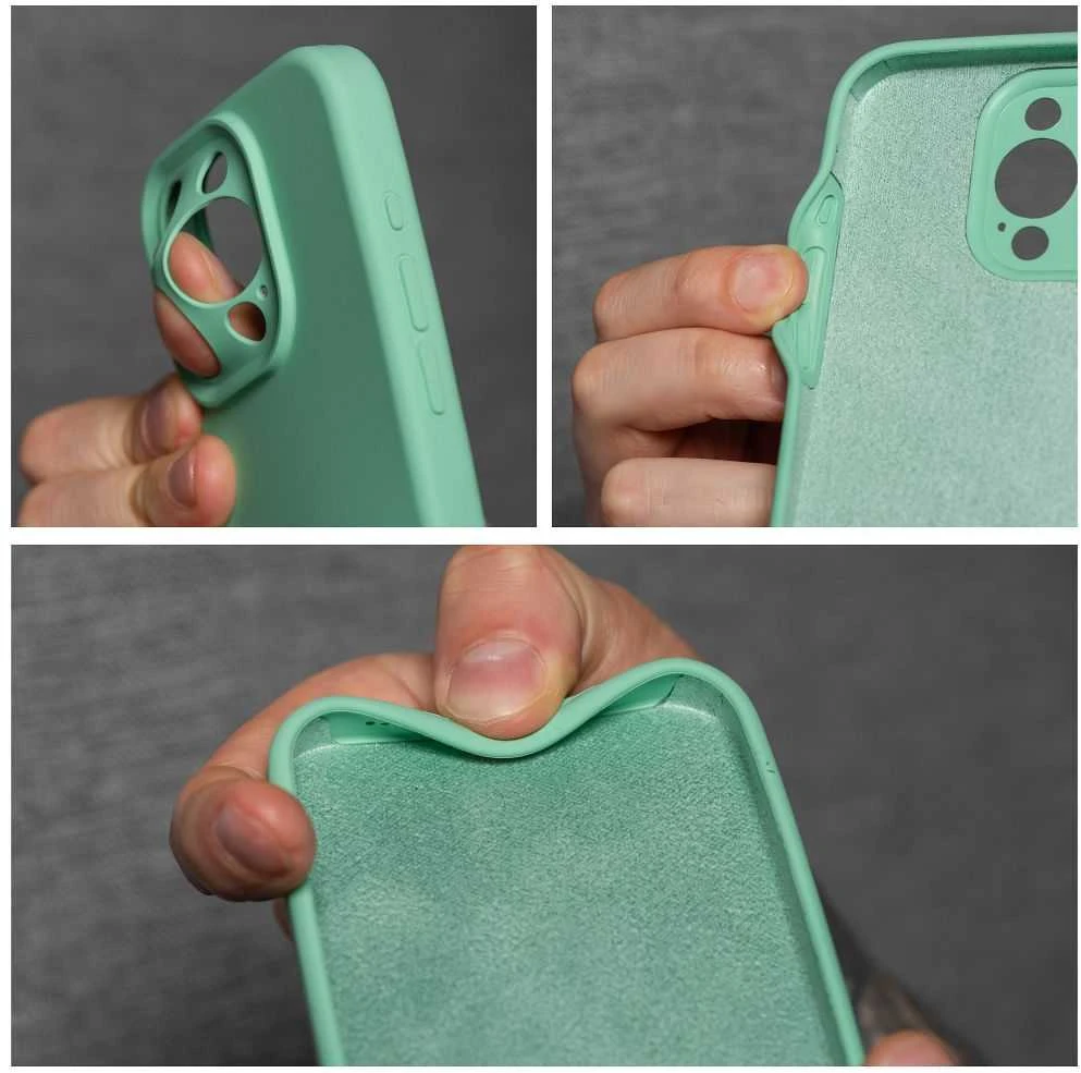 OEM dėklas, skirtas iPhone 17 Pro / 18 Pro (žemas kameros kraštas), silikoninis 2 mm (apsauga nuo kameros), mėtinis