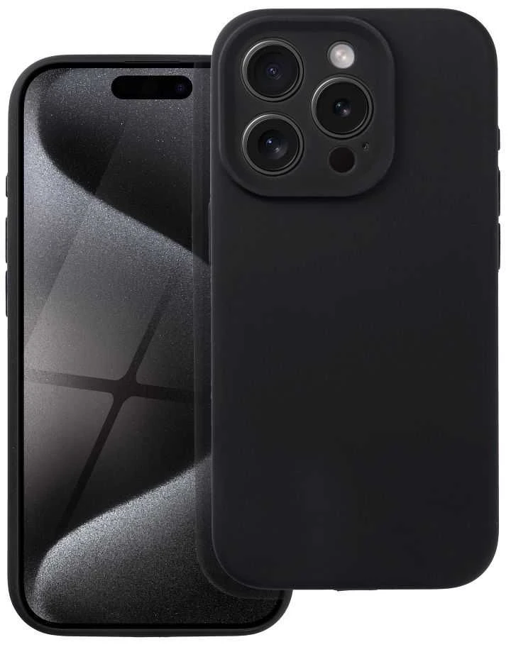 OEM dėklas, skirtas iPhone 17 Pro / 18 Pro (žemas kameros kraštas), silikoninis 2 mm (apsauga nuo kameros), juodas
