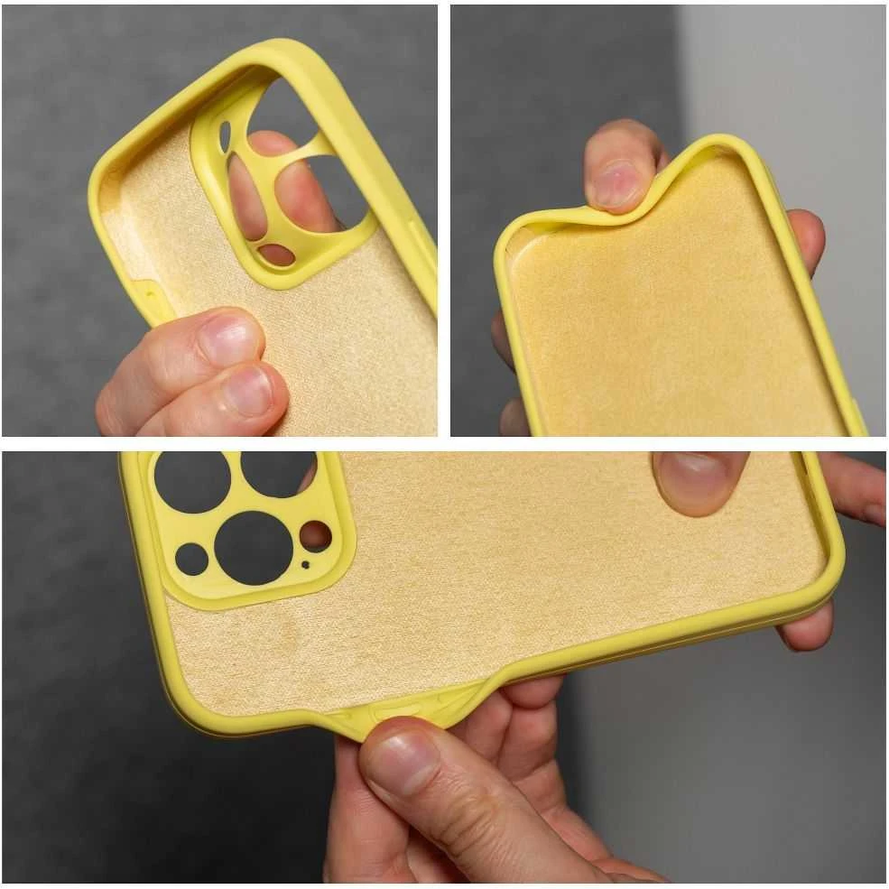 OEM dėklas, skirtas iPhone 17 Pro / 18 Pro (žemas kameros kraštas), silikoninis 2 mm (apsauga nuo kameros), geltonas