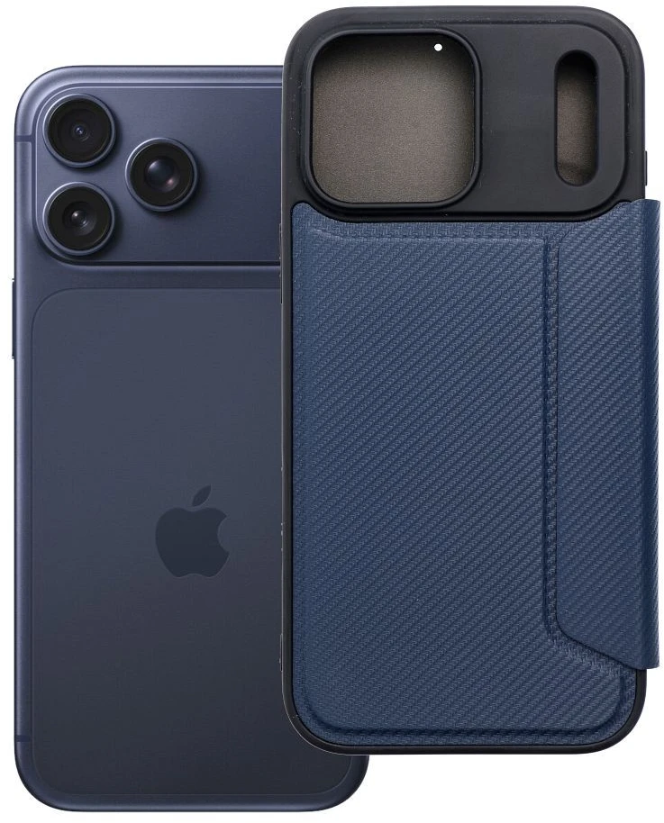 OEM atverčiamas dėklas, skirtas iPhone 17 PRO MAX / 18 PRO MAX, Razor Book mėlynas
