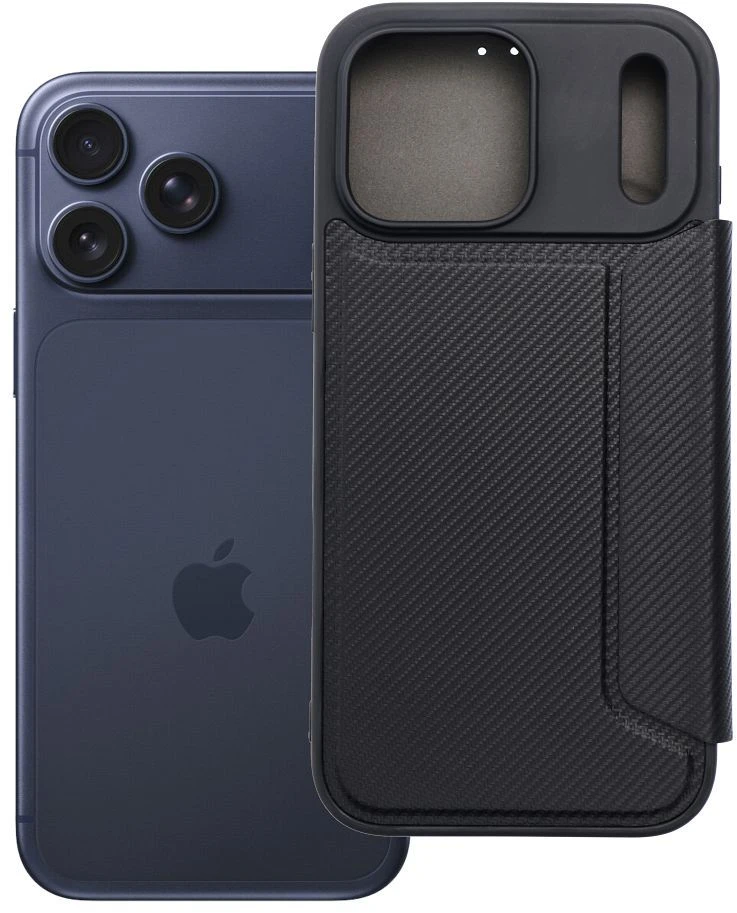 OEM atverčiamas dėklas iPhone 17 PRO MAX / 18 PRO MAX Razor Book juodas
