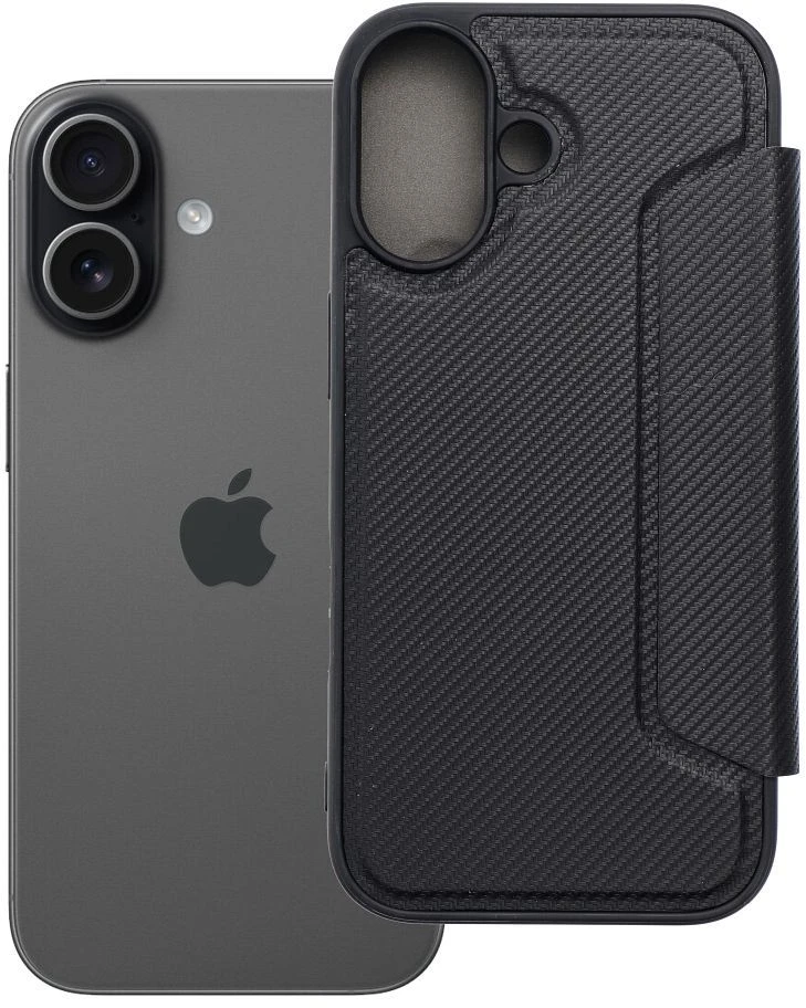 OEM atverčiamas dėklas iPhone 17 Razor Book juodas