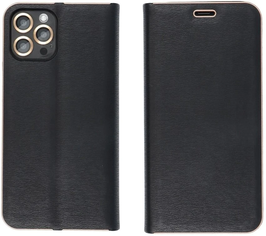 Dėklas Forcell Oem LUNA Book Gold skirtas APPLE Apple iPhone 7 / 8 / SE 2020 / SE 2022 juodos spalvos