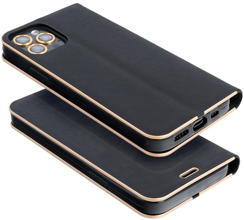 Dėklas Forcell Oem LUNA Book Gold skirtas APPLE Apple iPhone 7 / 8 / SE 2020 / SE 2022 juodos spalvos