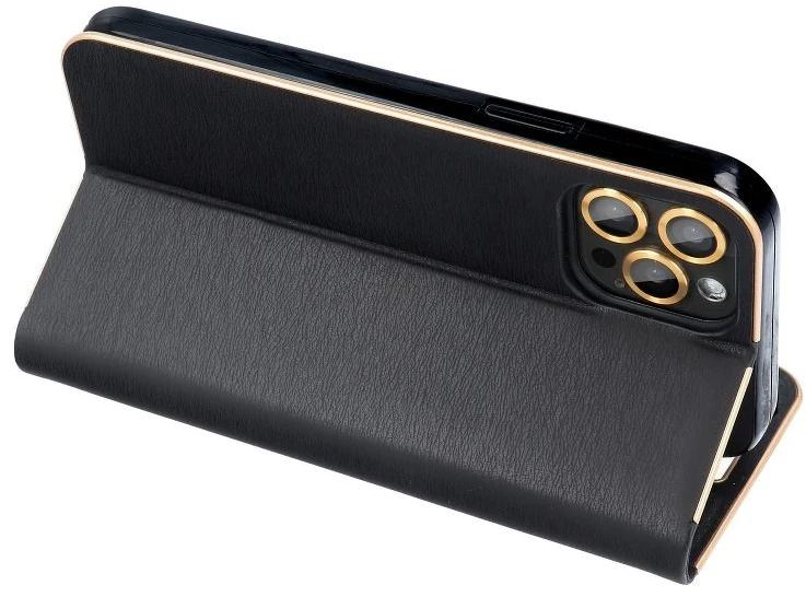 Dėklas Forcell Oem LUNA Book Gold skirtas APPLE Apple iPhone 7 / 8 / SE 2020 / SE 2022 juodos spalvos