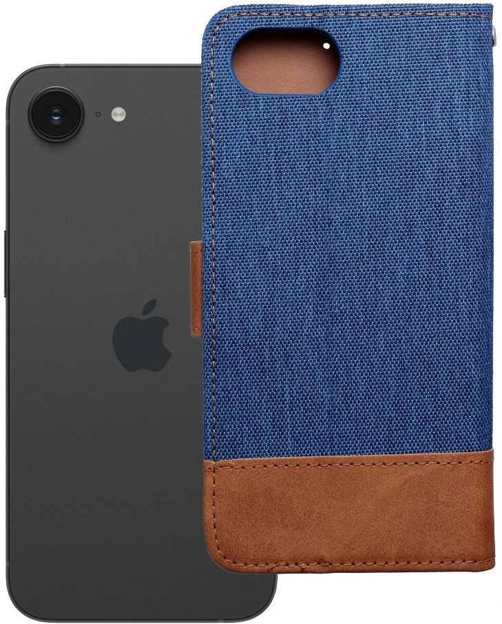 OEM atverčiamas dėklas iPhone 16e (SE 4 2025) Jeans Book mėlynas