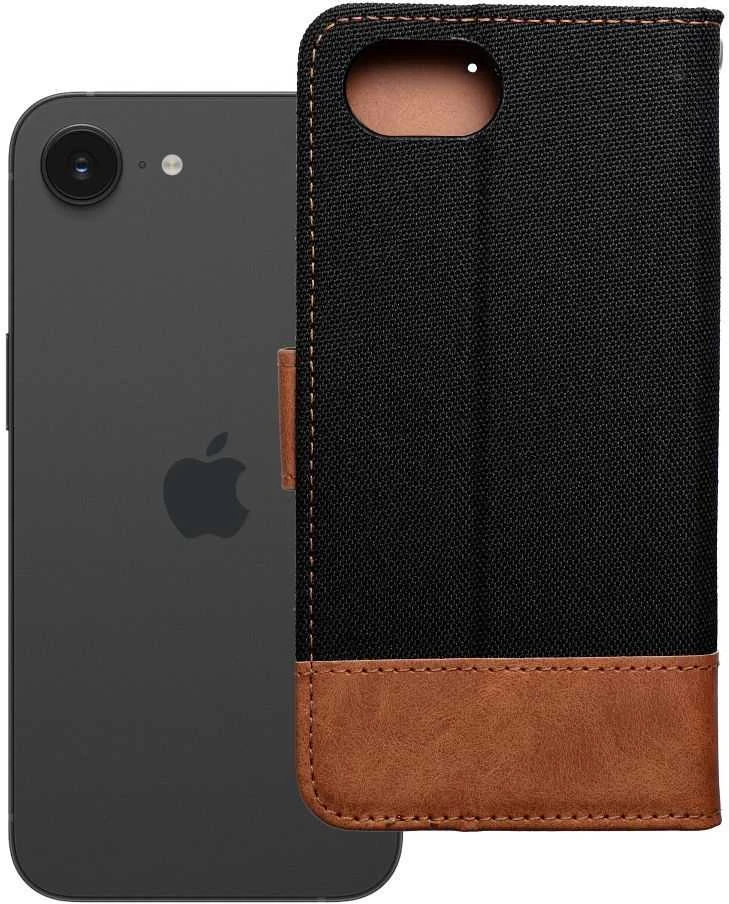 OEM atverčiamas dėklas iPhone 16e (SE 4 2025) Jeans Book juodas