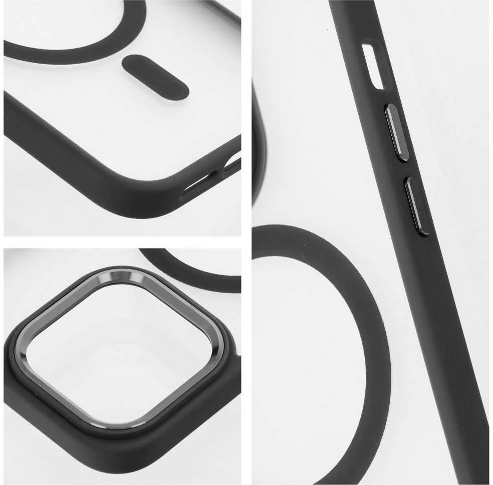 OEM dėklas, skirtas „iPhone 17 AIR“ matiniam „Mag“ dangteliui, suderinamas su „MagSafe“ juodu