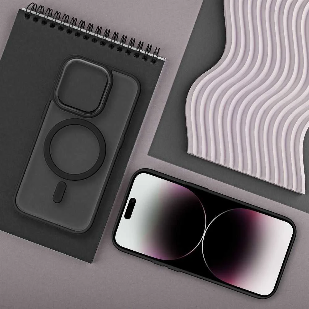 OEM dėklas, skirtas „iPhone 17 AIR“ matiniam „Mag“ dangteliui, suderinamas su „MagSafe“ juodu