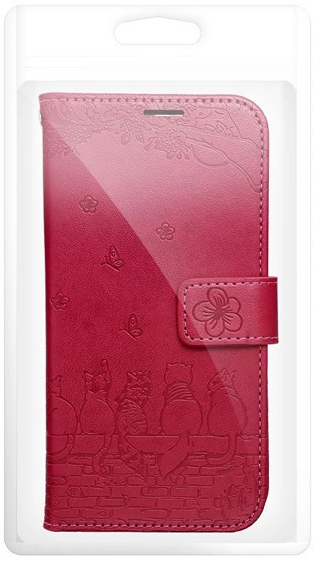 OEM atverčiamas dėklas iPhone 17 / 18 Mezzo Book katės raudonas