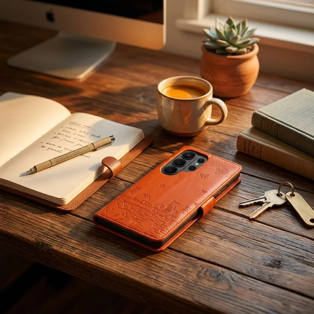 OEM atverčiamas dėklas Redmi NOTE 15 PRO 4G Mezzo Book Cats Ruda