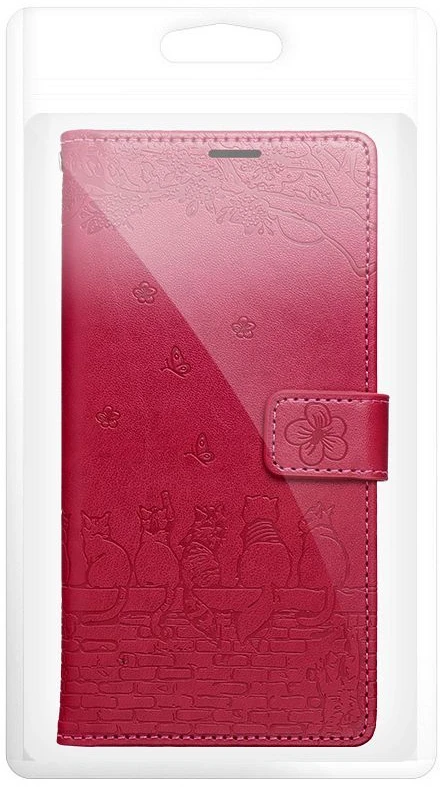 OEM atverčiamas dėklas Redmi NOTE 15 PRO 4G Mezzo Book Cats raudonas
