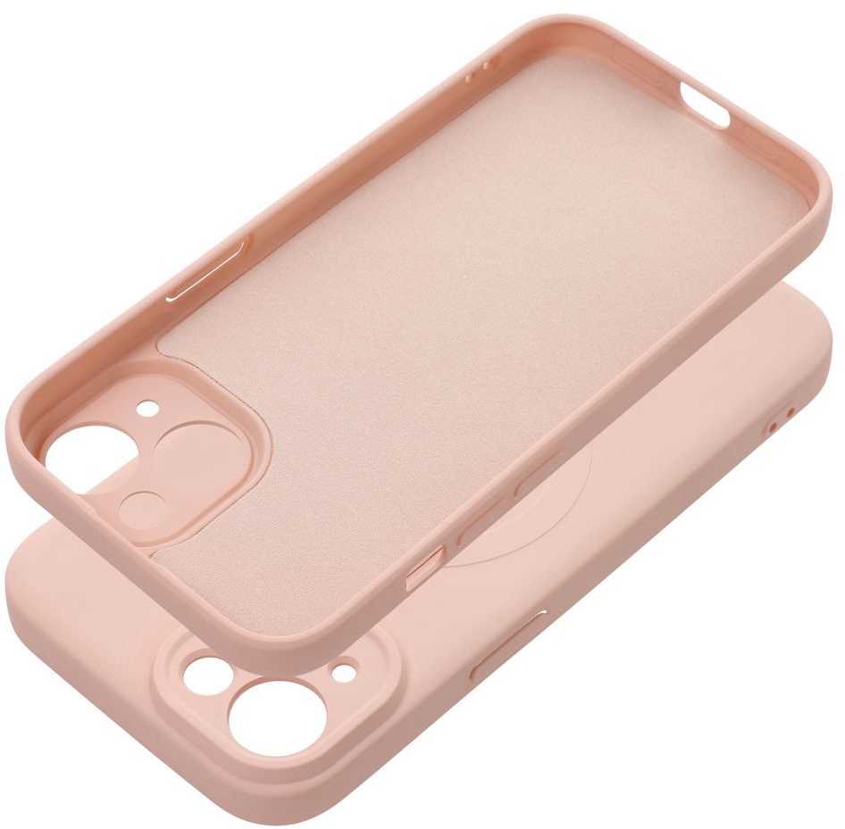 Dėklas Oem Case for iPhone 15 Silicone Mag Cover compatible with MagSafe (camera protection) pink