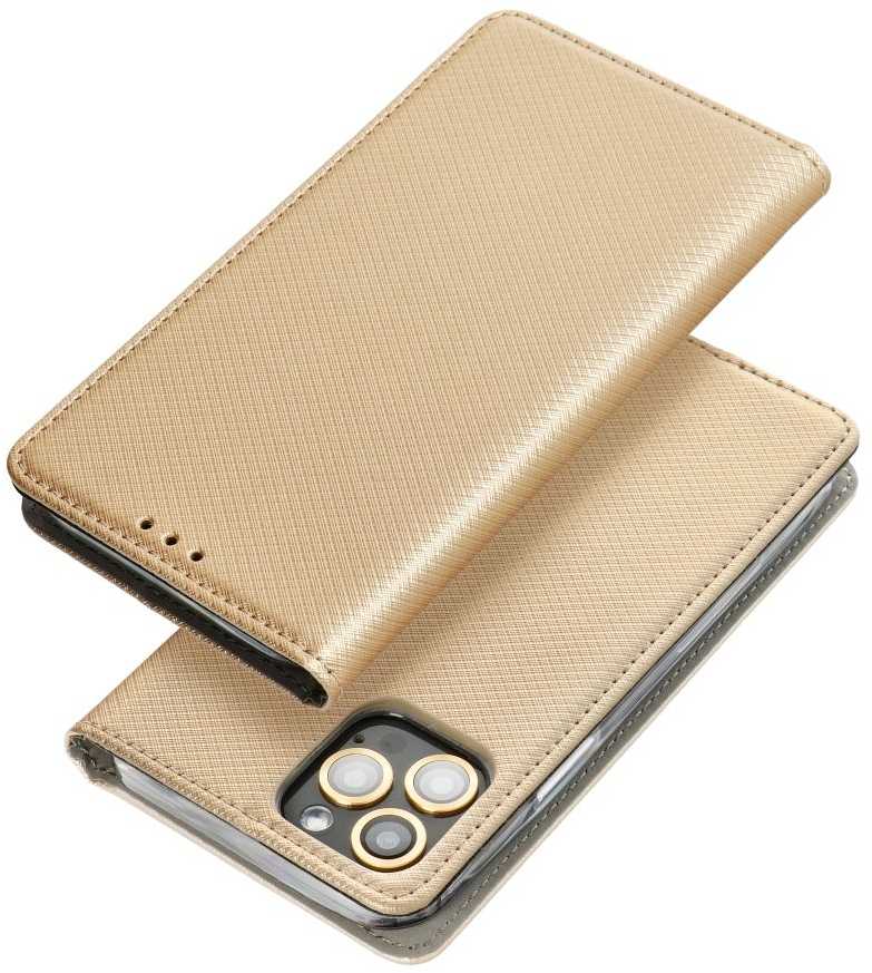 OEM atverčiamas dėklas Oppo Reno 15F Smart Case Book auksinis