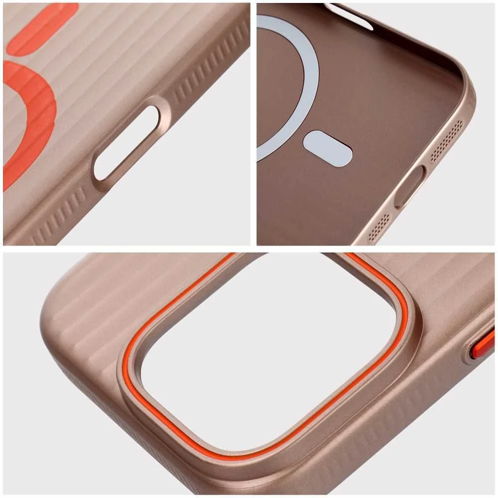 Oem Originalus „iPhone 13 PRO MAX“ dėklas, suderinamas su „MagSafe“ titano spalvos dykumos spalvos dėklu.