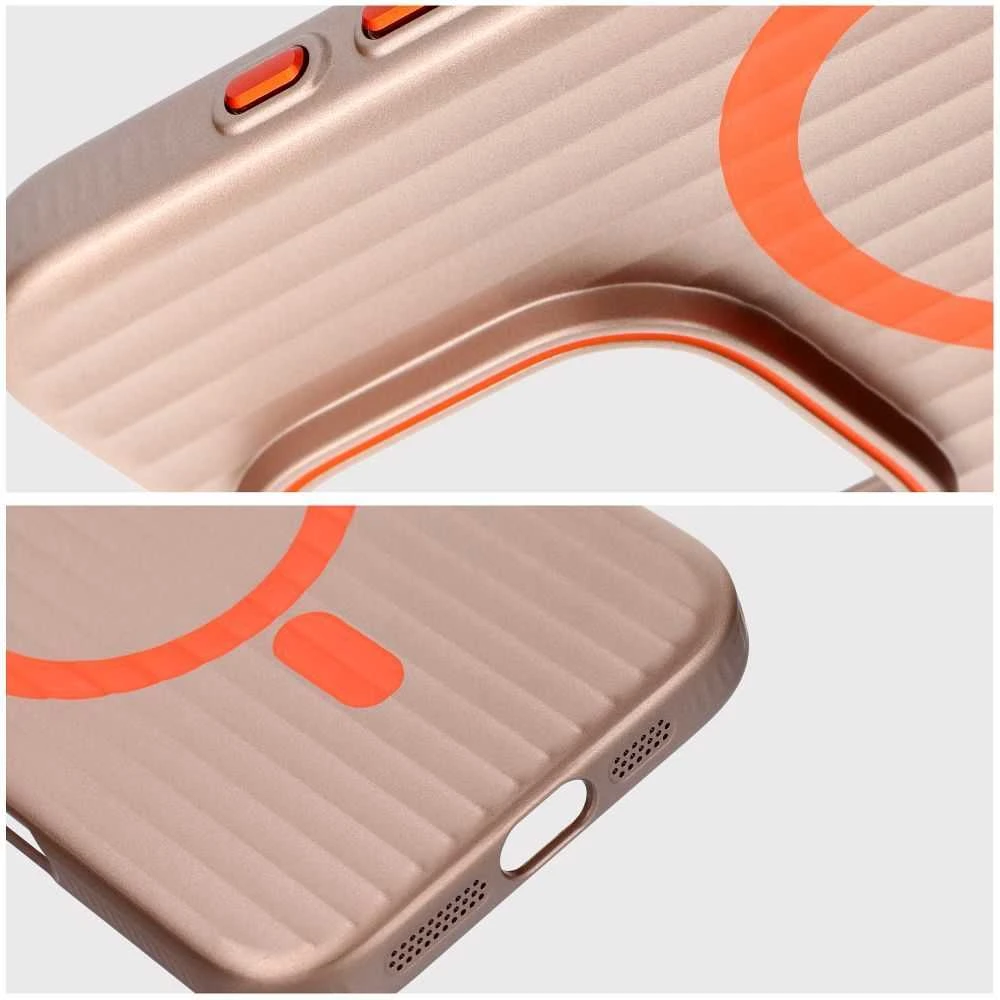 Oem Originalus „iPhone 13 PRO“ dėklas, suderinamas su „MagSafe“, titano dykumos spalvos.