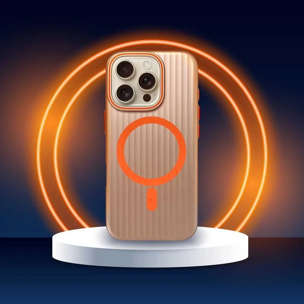 Oem Originalus „iPhone 13 PRO“ dėklas, suderinamas su „MagSafe“, titano dykumos spalvos.