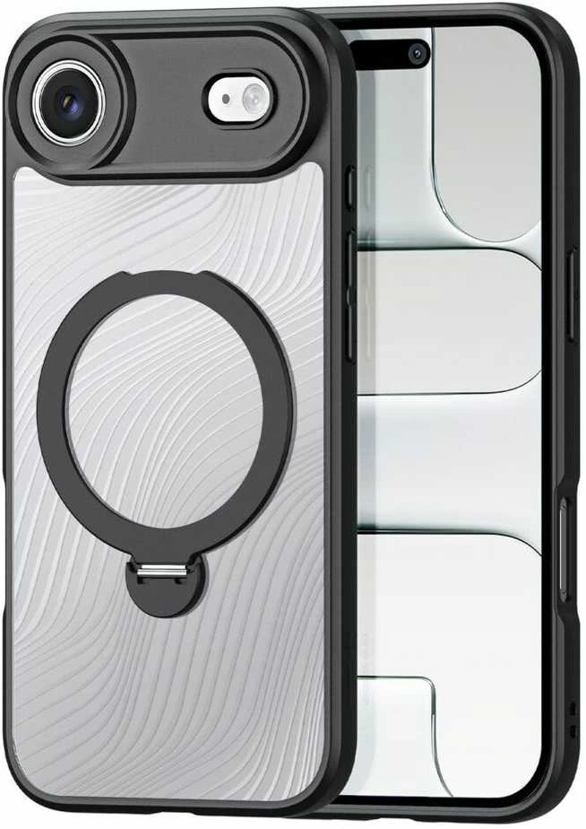Dux Ducis Aimo Mag dėklas su Magnetic Ring and Stand skirtas Apple iPhone 17 Air – juodos spalvos