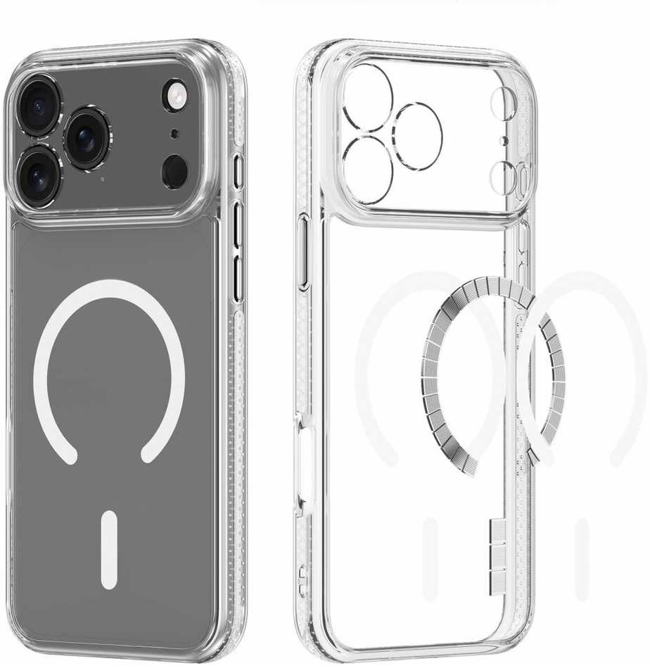 DUX DUCIS CLIN MAG dėklas, suderinamas su „MagSafe“, skirtas IPHONE 17 PRO MAX (atviro žiedo versija), skaidrus