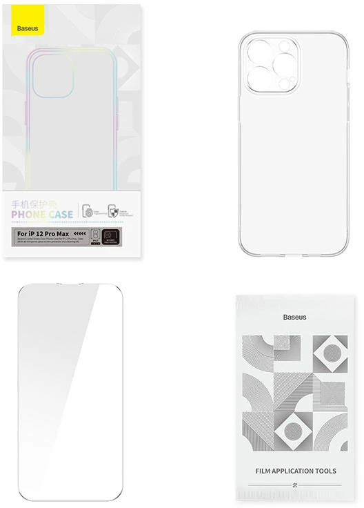 Telefono dėklas Baseus Crystal Clear, skirtas 12 Pro Max (permatomas)