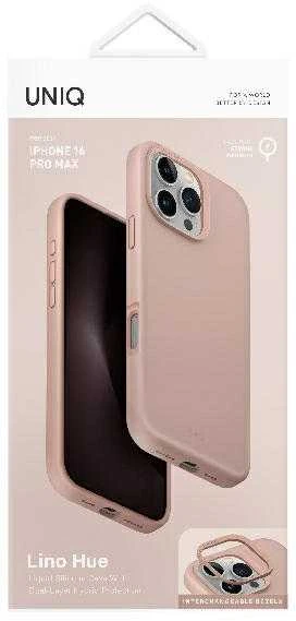 UNIQ dėklas Lino Hue Apple iPhone 16 Pro 6.3"Magclick Charging rožinės spalvos