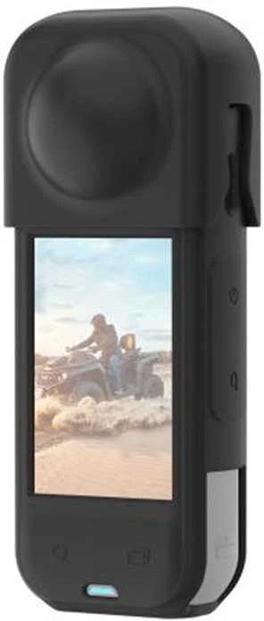 PULUZ silikoninis apsauginis dėklas su objektyvo dangteliu, skirtas „Insta360 X5“ (juodas)