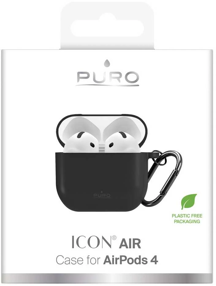 Dėklas Puro Icon Case for AirPods 4 - Juodas