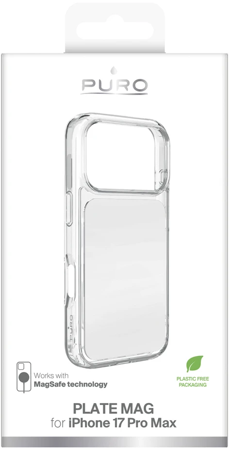 Puro Plate Mag dėklas, skirtas iPhone 17 Pro Max, suderinamas su MagSafe - Baltas