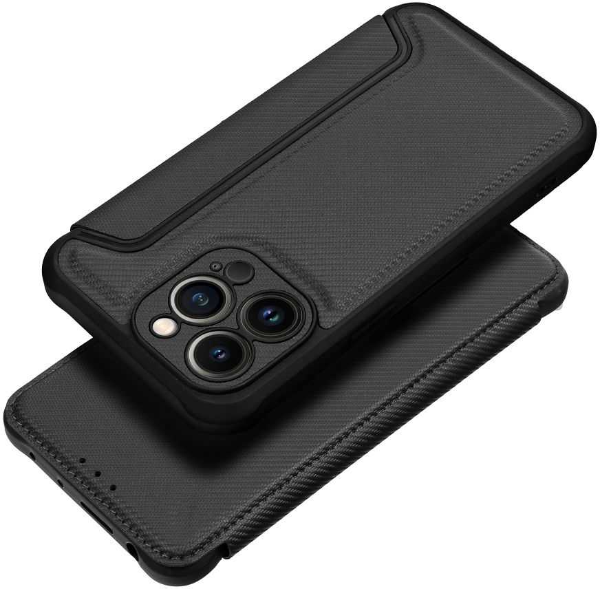 Dėklas Oem Flip case for iPhone 14 Razor Book juodas