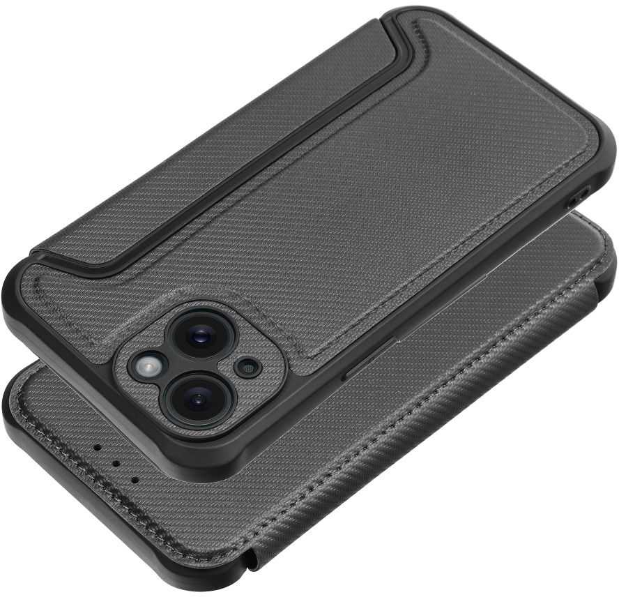 OEM atverčiamas dėklas iPhone 15 Razor Book juodas