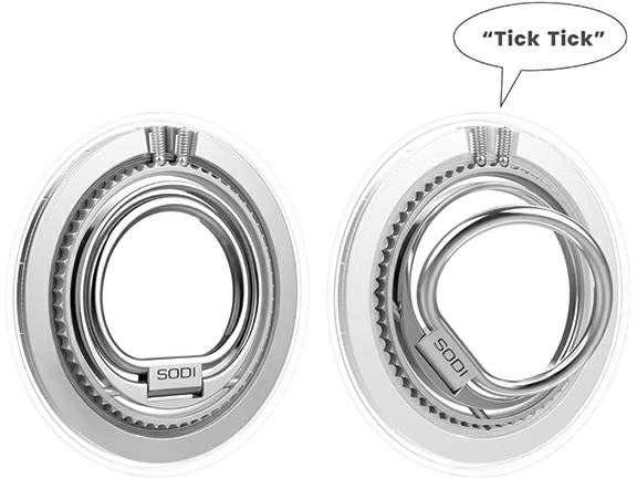 SODI dvipusis magnetinis Ring Stand BM-350 baltos spalvos MagSafe