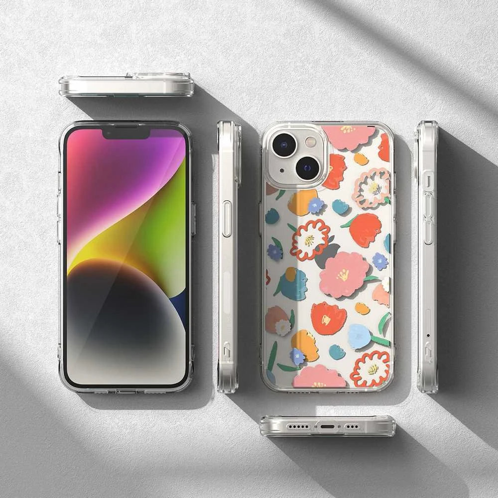 Ringke Fusion Design Armored Sleeve Gel Frame Apple iPhone 14 Plus dėklas telefonui skaidrus (Floral) (FD637E31)