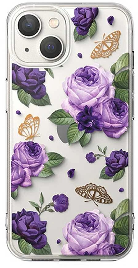 Ringke Fusion Design Armored Gel Frame Apple iPhone 14 Plus dėklas telefonui skaidrus (Violetinė rose) (FD637E29)