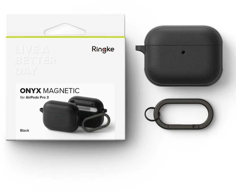 „Ringke AirPods Pro 3“ dėklas, magnetinis, onikso spalvos, juodas