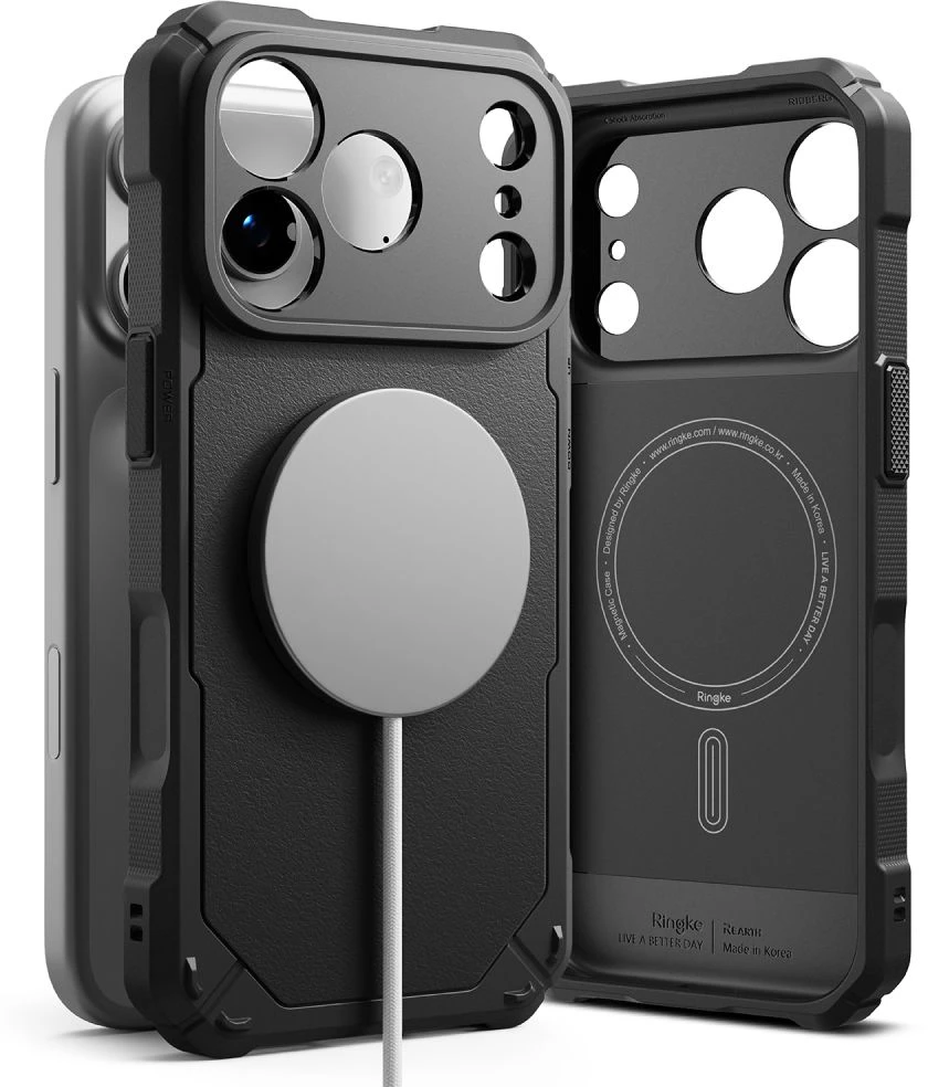 Ringke Rugged Gear Magnetic MagSafe dėklas iPhone 18 Pro Max / 17 Pro Max - Juodas