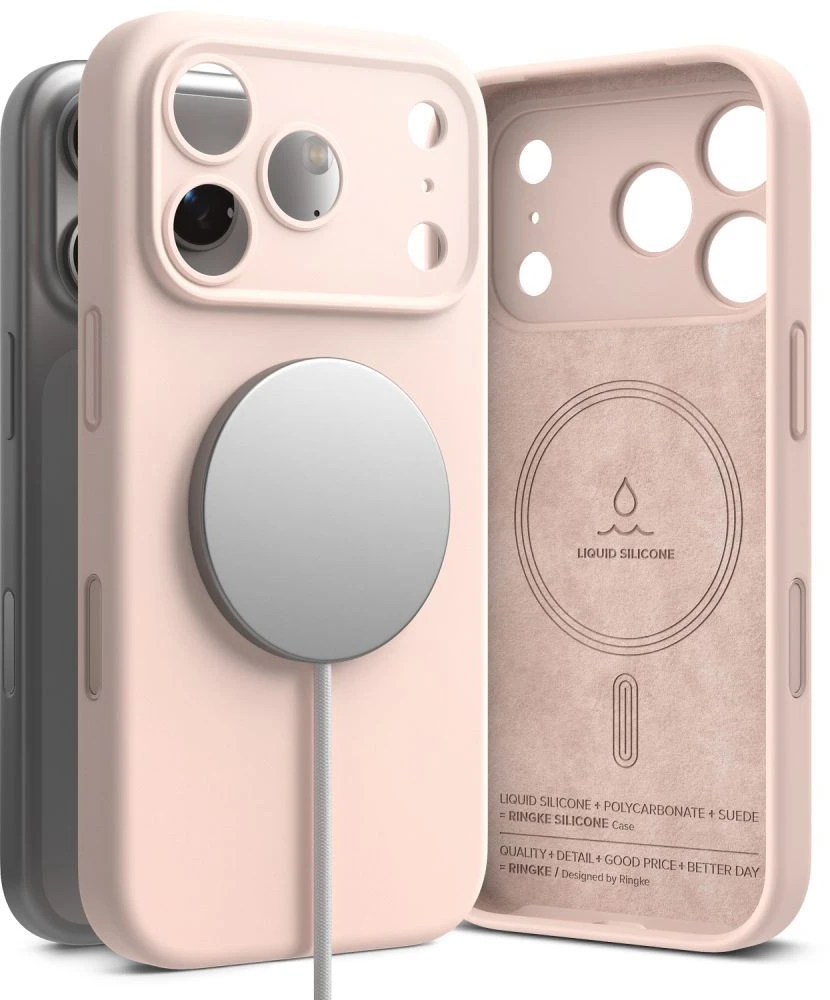 Ringke silikoninis „MagSafe“ dėklas iPhone 18 Pro Max – rožinė
